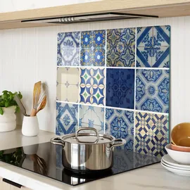 Tulup Spritzschutz Herdabdeckplatte 60 cm x 52 cm blau