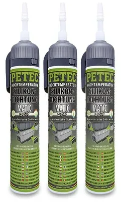 Petec 3x 200 ml Hochtemperatur-Silikondichtung dauerelastisch [Hersteller-Nr. 97920]