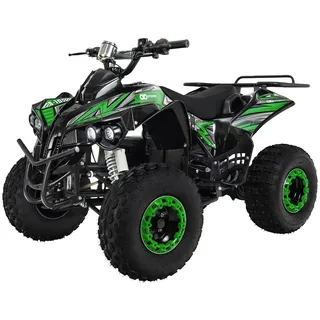 Elektro-Kinderquad S-10, Pocket-Quad mit 1000 Watt, Federung, Scheiben-/Trommelbremsen, bis 20 km/h (sw/grün)