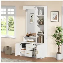stilvora Garderobenschrank 90x180x40 cm Weiß
