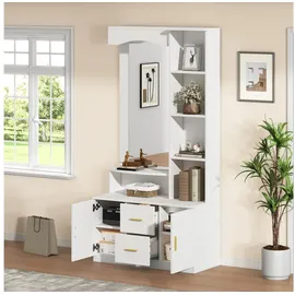 stilvora Garderobenschrank 90x180x40 cm Weiß