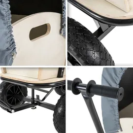 MIWEBA Bollerwagen Canvas mit Dach grau