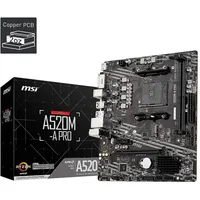 MSI A520M-A PRO Gaming Motherboard (AMD AM4, DDR4, PCIe