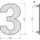 BASI | Hausnummer 3 Stahl Anthrazit Haus Nummer Drei