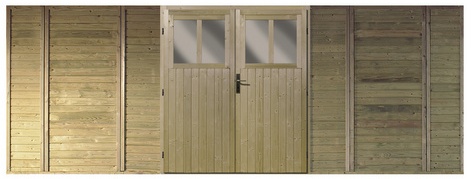 KARIBU Carport-Doppeltür, holzfarben, Außenmaß Breite: 540 cm - braun