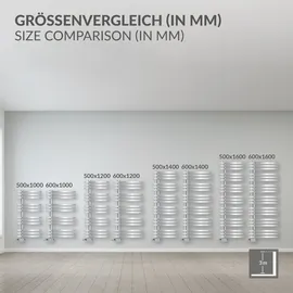 luxebath Designheizkörper 600 x 1600 mm 700 W chrom Mittelanschluss