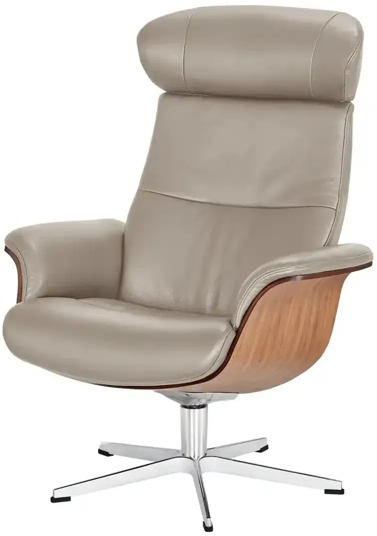 Relaxsessel aus Leder Timeout ¦ grau ¦ Maße (cm): B: 80 H: 109,5 T: 81.0