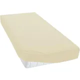 TM MAXX Jersey Spannbettlaken für Baby und Kinder mit Öko-Tex Standard (Creme 019, 180x200) Matratzenhöhe bis 25 cm, Spannbetttuch aus 100% Baumwolle