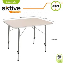 Aktive Klapptisch Höhenverstellbar 80x60x 50-69 Cm - White - One Size