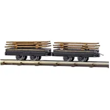 BUSCH FELDBAHN Zwei Wagen mit Bretterladung 12218 H0f
