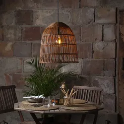 Lampenschirm BELL wetterfest - Rattan-Optik - für E27 Fassungen - D: 48cm/H: 50c...