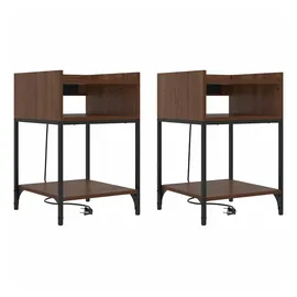 vidaXL Nachtschrank mit Regal 40 x 40 x 61 cm Braun
