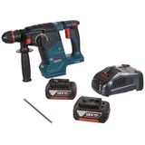 Bosch Professional GBH 187-LI Akku-Bohrhammer (18 Volt, 2 x 5,0 Ah Akku, Ladegerät, 2,4 J, Bohr-Ø in Beton: 24 mm, Kunststoffkoffer, One Chuck: verschiedene Zubehörteile mit einem Bohrfutter nutzbar)