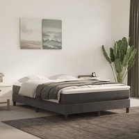 vidaXL Boxspringbett Dunkelgrau 140x200 cm Samt