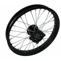 FunSport-Factory Ersatzrad Dirt Bike Felge 1,4 x 14 Zoll vorne 15mm Achse Stahlfelge 32 Speichen, Vorderradfelge, 15 mm Achse, Stahlfelge, 32 Speichen schwarz|silberfarben