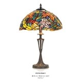 Handgefertigte Tiffany Hockerleuchte Tischleuchte Höhe 60 cm, Durchmesser 40 cm - Leuchte Lampe