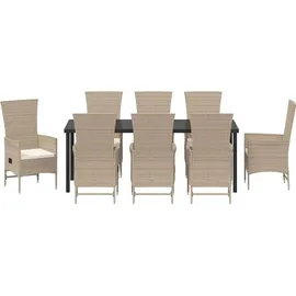 vidaXL Gartenmöbel-Set 9-tlg. Beige