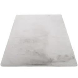 Teppich OCI DIE TEPPICHMARKE "ALISSA", grau, B:140cm H:38mm L:200cm, Polyester, Teppiche, Kuschelig weicher Flor, Kaninchen Fell Haptik, getuftet