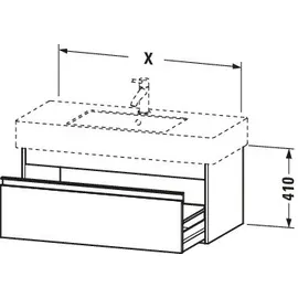 Duravit Ketho 80x45,5cm, Taupe, 1 Auszug, wandhängend