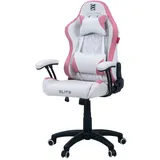 Elite Gaming-Stuhl für Kinder PULSE, ergonomisch, bis 120kg, verstellbare Höhe, Wippmechanik, Kissen (Weiß/Pink)