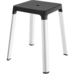 Keuco AXESS Hocker, Accessoires, silber eloxiert / schwarz