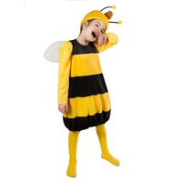 Maskworld Kostüm Willi Kinderkostüm, Hochwertiges Lizenzkostüm aus der animierten TV-Serie 'Biene Maja' gelb 98-104