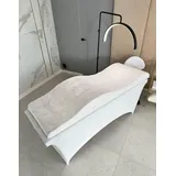 Untitled Wave Matratze und Liegebezug Set mit Memory Foam 190x70 cm für Kosmetikliege, Massageliege, mit Bezug aus Velours - weiß