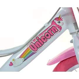 DINO BIKES Unicorn 14 Zoll RH 25 cm weiß/rosa