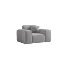 Fun Möbel Sessel CELES PREMIUM Stoff Opera Velvet 70 x 80 x 90 cm Hellgrau mit Zierkissen