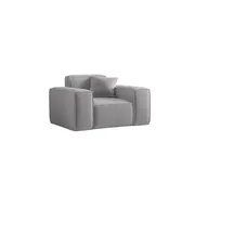 Fun Möbel Sessel CELES PREMIUM Stoff Opera Velvet 70 x 80 x 90 cm Hellgrau mit Zierkissen