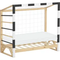 ML-Design Kinderbett Fußballtor 70 x 140 cm Kiefer schwarz-weiß