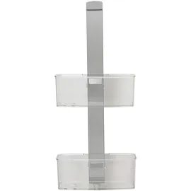 Bischof Duschregal BISCHOF "Yoki", silber, B:29cm H:69cm T:13cm, Regale, rostfrei, für Duschtüren von 6 - 11 mm geeignet, stufenlos einstellbar