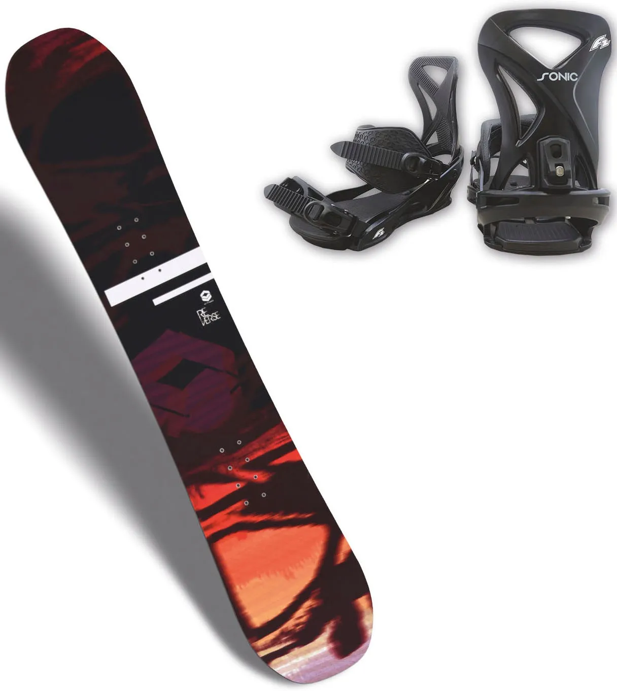 Snowboard F2 "FTWO Reverse 01 MAN Sunset 21/22" Gr. 157, bunt (schwarz, blau, sunset cooper, weiß), Snowboards, 157, Holzwerkstoff