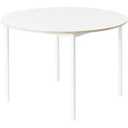Muuto Base Tisch rund, Ø 110 cm, weiß laminat / weiß
