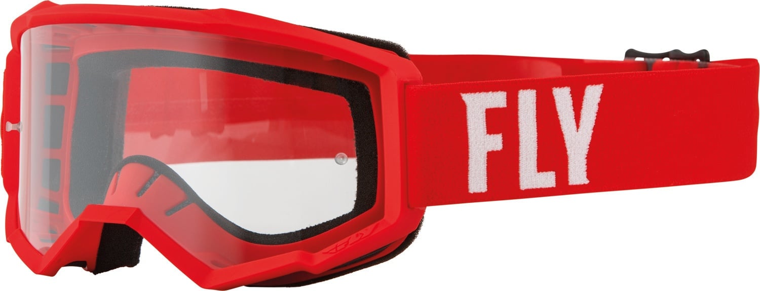 Fly Racing Focus Motorcrossbril, wit-rood Voorman