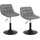 Woltu Barhocker 2er Set, Hocker aus Samt, 360° Drehstuhl mit Lehne Verstellbarer Sitzhocker Stuhl Arbeitshocker Bürohocker Esszimmerstuhl Schminkhocker, Hellgrau