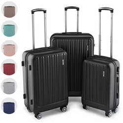 Easy Move Hartschalen-Trolley Ace 026, Reisekoffer mit 4 Rollen, 360° Rollen, 3 tlg. Set M-L-XL schwarz