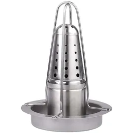 Relaxdays Hähnchenhalter 18 cm Edelstahl Silber