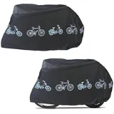 Fahrradabdeckung, 2 Stück Fahrradgarage, Fahrradabdeckung Wasserdicht, Fahrradplane Fahrradschutzhülle Fahrradhülle, Fahrrad Schutzhülle für Mountainbikes (Schwarz)