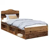 vidaXL Bett Bettrahmen Altholz 90 x 190 cm Massives Kiefernholz (1-tlg) 93 cm x 196 cm x 90 cm