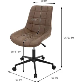 ML-Design Bürostuhl Braun, Kunstleder Sitzfläche, Metallgestell, Polsterstuhl mit Rückenlehne, höhenverstellbar, 360° Drehstuhl mit 5 Rollen - Braun