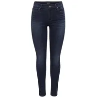 Only Damen Onlwauw Mid Sk DNM Bj581 Noos Jeans, Dark Blue Denim, L / 32L EU