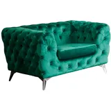 KAWOLA Sessel NARLA Chesterfield Loungesessel Velvet grün