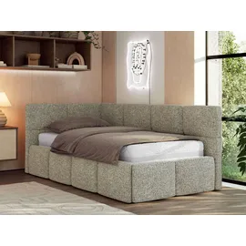 MKS JUGENDBETT ARVO 90/200 - Grau Strukture - Foam-Matratze - Links Seite