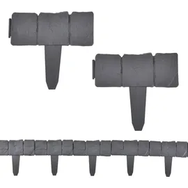 casa.pro 20er Set Palisade Grau mit Steinoptik Länge 500cm