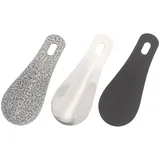 Abaodam 3 Stück Teiliges Mini Reise Schuhlöffel aus Edelstahl Leichter Metall Schuhanzieher für Männer und Frauen Tragbarer Schuhhelfer für Outdoor und Alltag Ergonomisch und Langlebig - 10.20X3.90X0.10CM