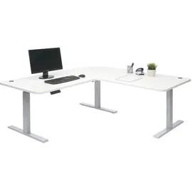 MCW Eckschreibtisch D40 Weiß / Grau