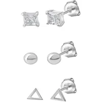 Celesta Ohrstecker-Set CELESTA Silber 925 rhodiniert Zirkonia