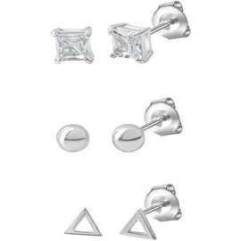Celesta Ohrstecker-Set CELESTA Silber 925 rhodiniert Zirkonia