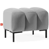 konsimo® Sitzhocker Veloursstoff 60 x 50 x 50 cm Hellgrau